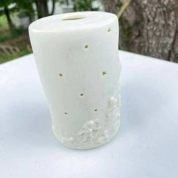 Ornamental Jade Porcelain Nativity Votive Candleholder 5in x 3.5in Holiday Decor - Picture 6 of 6